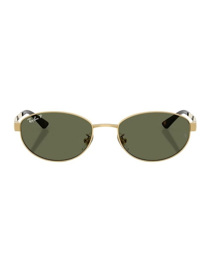 Metal Polarised Sunglasses in Gold image 1