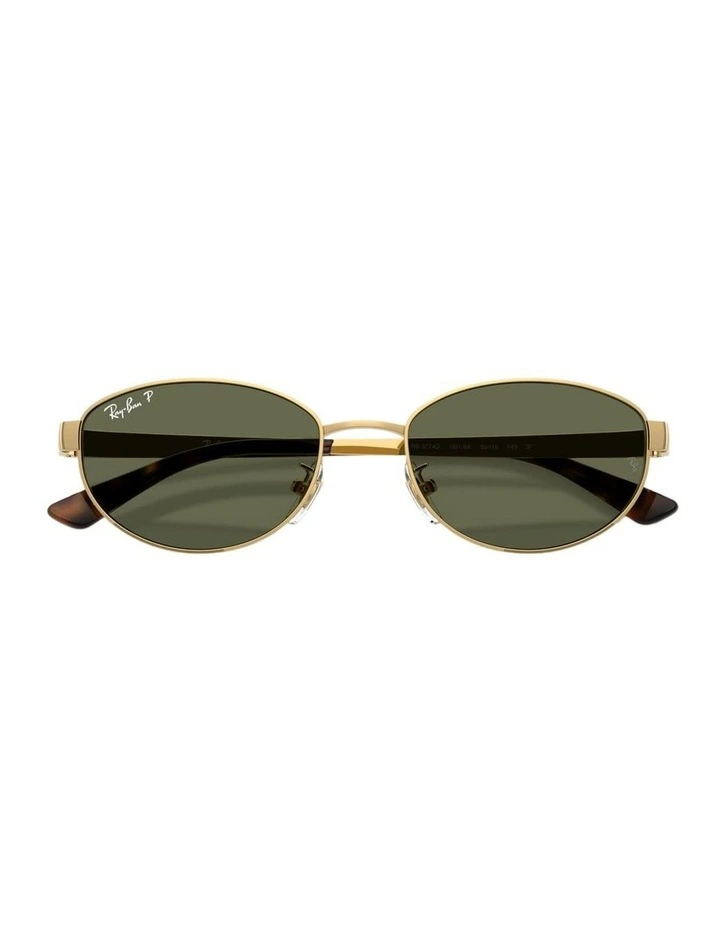 Metal Polarised Sunglasses in Gold image 3