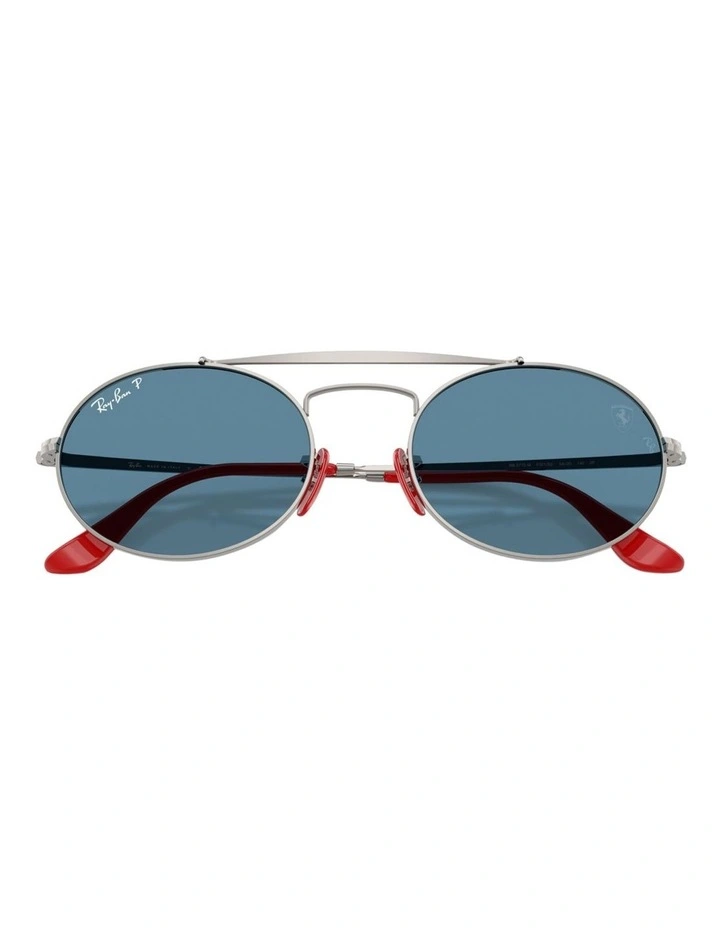 RB3775M Scuderia Ferrari Collection Chromance Metal Polarised Sunglasses in Silver image 4