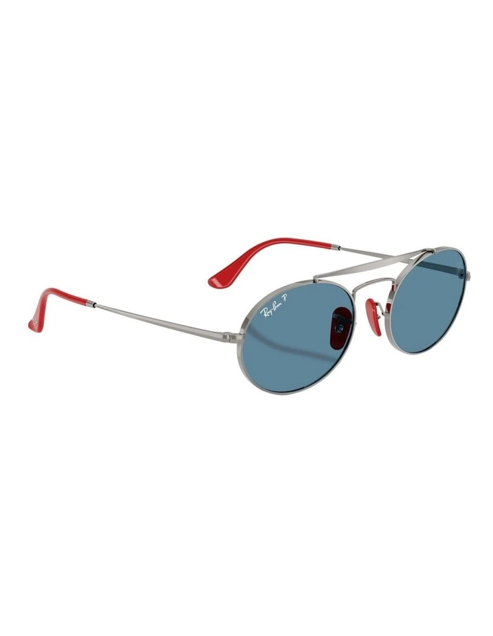 RB3775M Scuderia Ferrari Collection Chromance Metal Polarised Sunglasses in Silver image 5