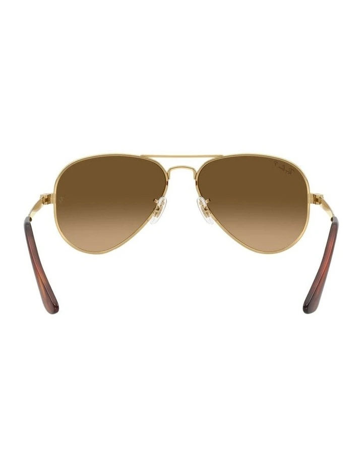 Aviator Max Metal Polarised Sunglasses in Gold image 3