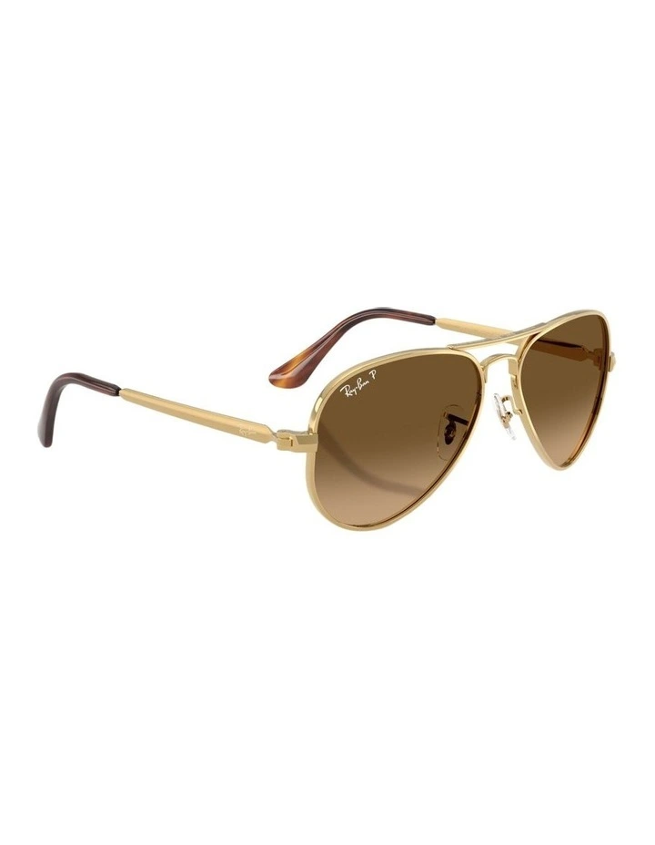 Aviator Max Metal Polarised Sunglasses in Gold image 4