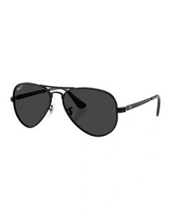 Aviatoe Max Metal Polarised Sunglasses in Black