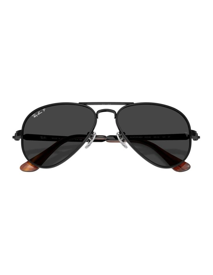 Aviatoe Max Metal Polarised Sunglasses in Black image 4