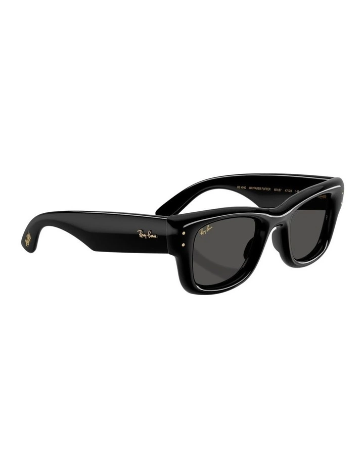 Wayfarer Puffer Nylon Sunglasses in Black image 3