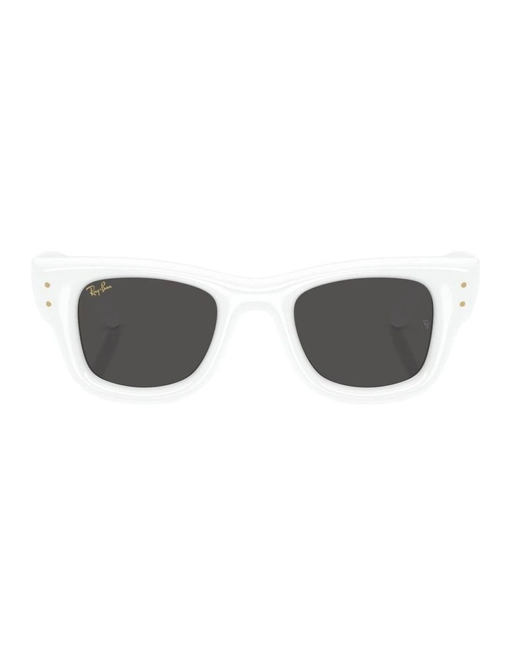 Wayfarer Puffer Nylon Sunglasses in White image 1