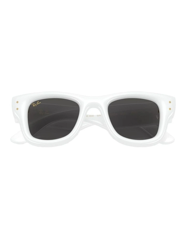 Wayfarer Puffer Nylon Sunglasses in White image 3