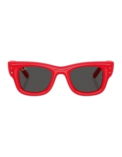 Wayfarer Puffer Nylon Sunglasses in Red