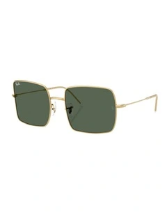 Square 1971 Reverse Metal Sunglasses in Gold
