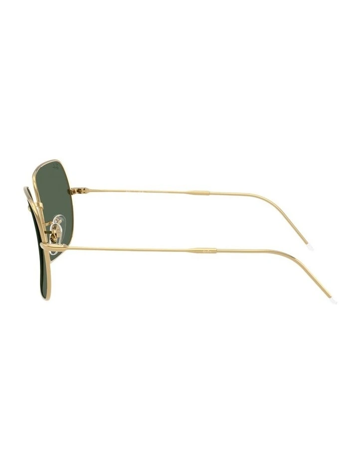 Square 1971 Reverse Metal Sunglasses in Gold image 3