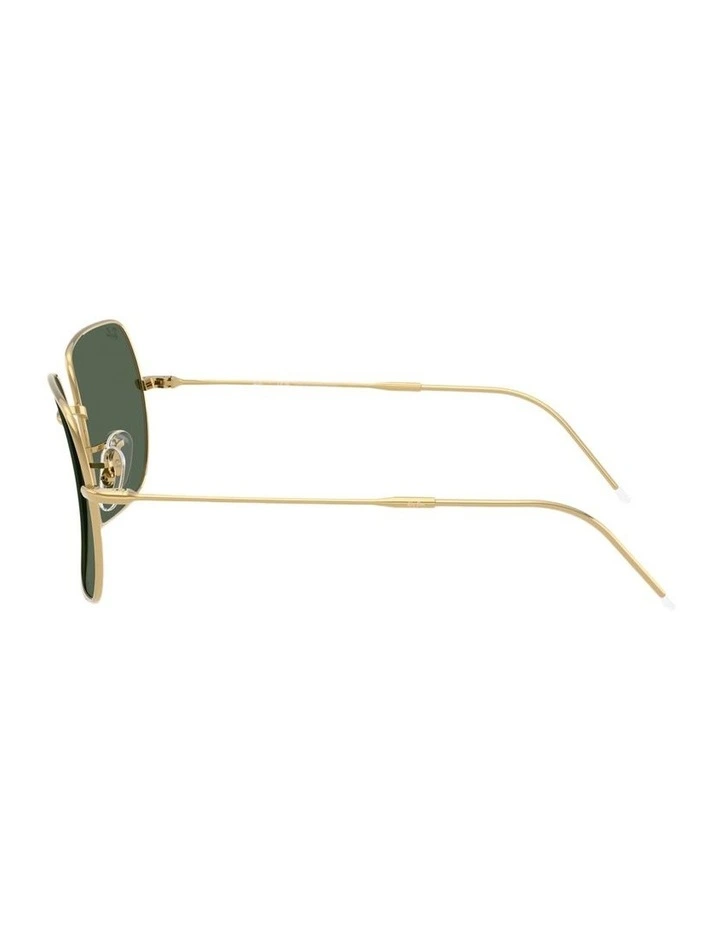 Square 1971 Reverse Metal Sunglasses in Gold image 3