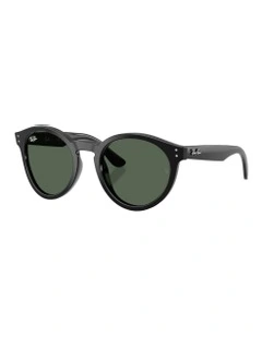 Reverse Molded Acetate Sunglasses in Black