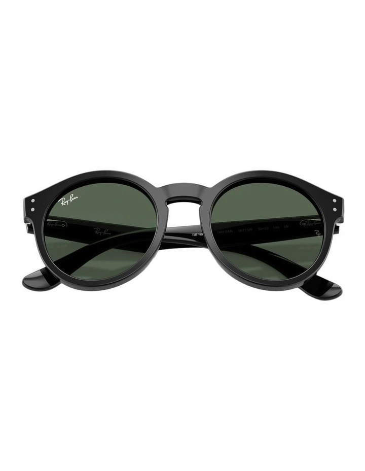 Reverse Molded Acetate Sunglasses in Black image 4
