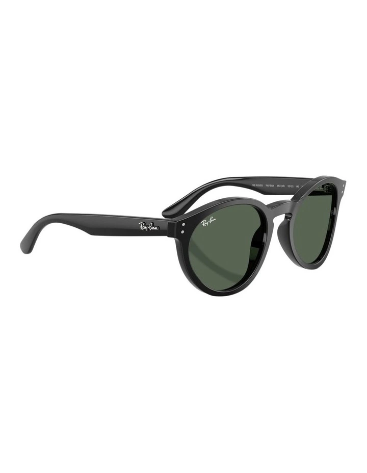 Reverse Molded Acetate Sunglasses in Black image 5