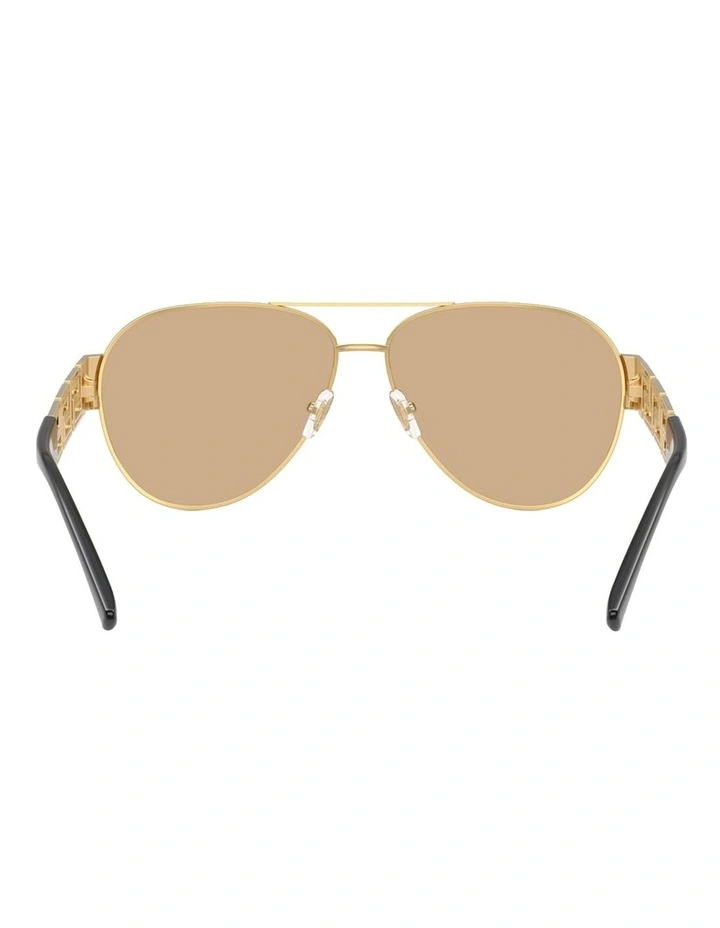 Metal Sunglasses in Gold image 4