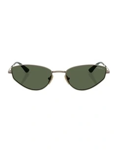 Metal Polarised Sunglasses in Beige