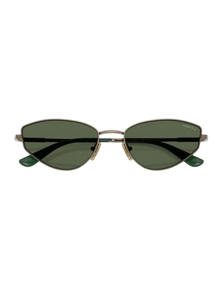 Metal Polarised Sunglasses in Beige image 3