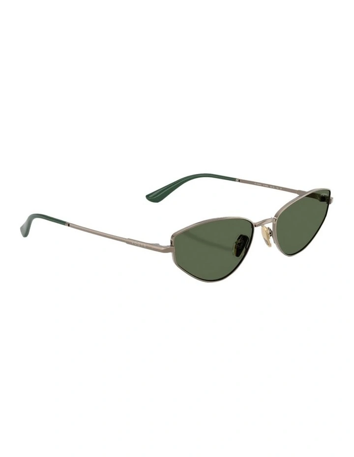 Metal Polarised Sunglasses in Beige image 4