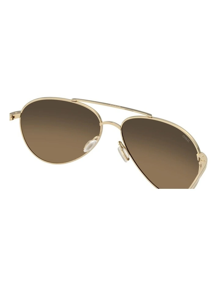 Piper Titanium Polarised Sunglasses in Gold image 6