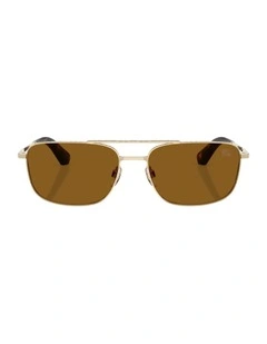 Metal Polarised Sunglasses in Gold