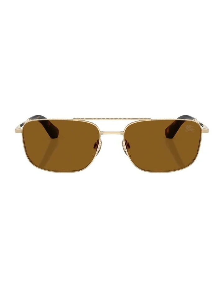Metal Polarised Sunglasses in Gold image 1