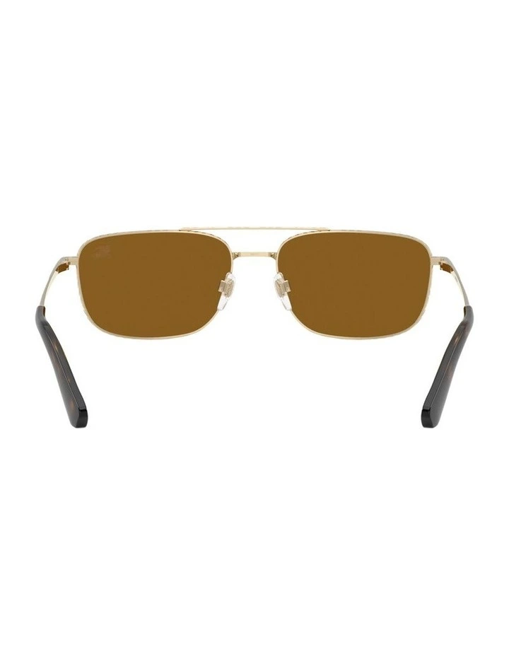 Metal Polarised Sunglasses in Gold image 3