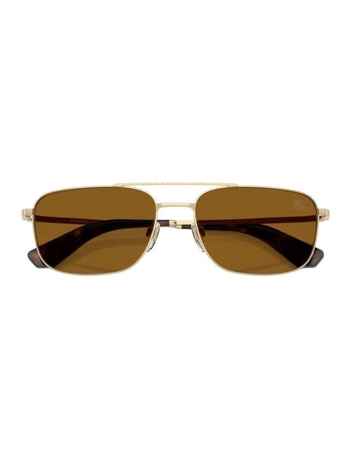 Metal Polarised Sunglasses in Gold image 4