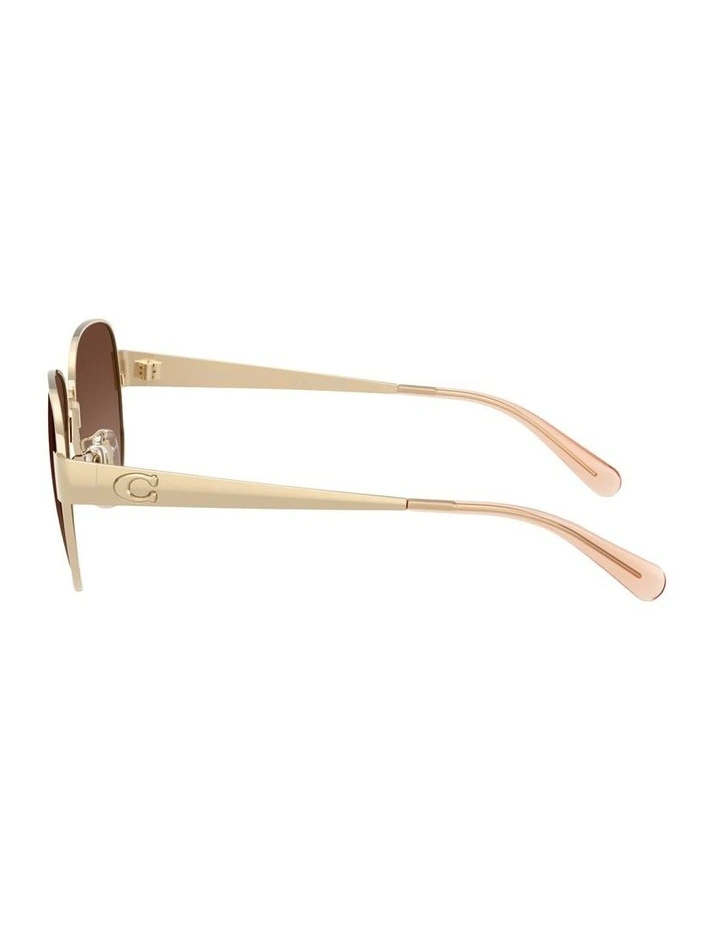 Metal Polarised Sunglasses in Gold image 2