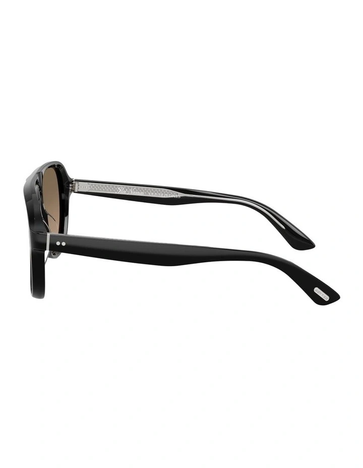 Paul Newman Sun Acetate Polarised Sunglasses in Black image 3