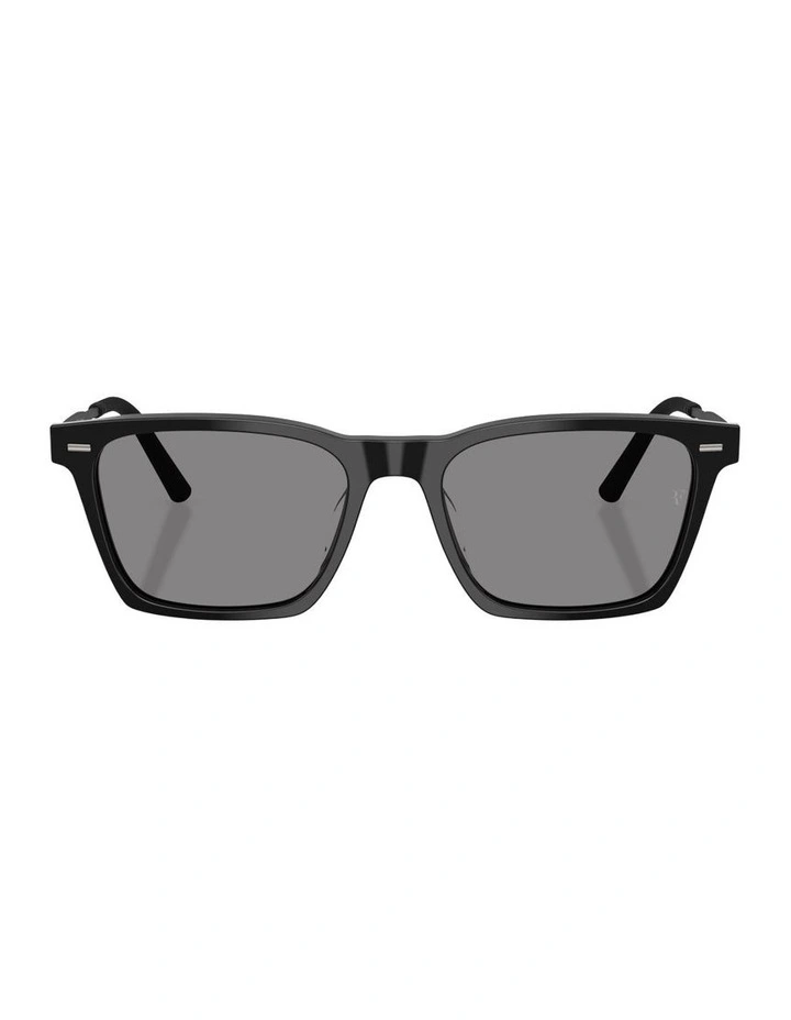 Acetate Polarised Sunglasses R-19 in Black image 1
