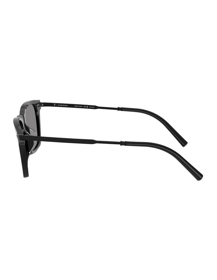 Acetate Polarised Sunglasses R-19 in Black image 2