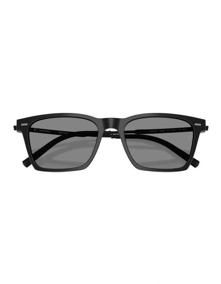 Acetate Polarised Sunglasses R-19 in Black image 3