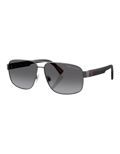 Metal Polarised Sunglasses in Grey