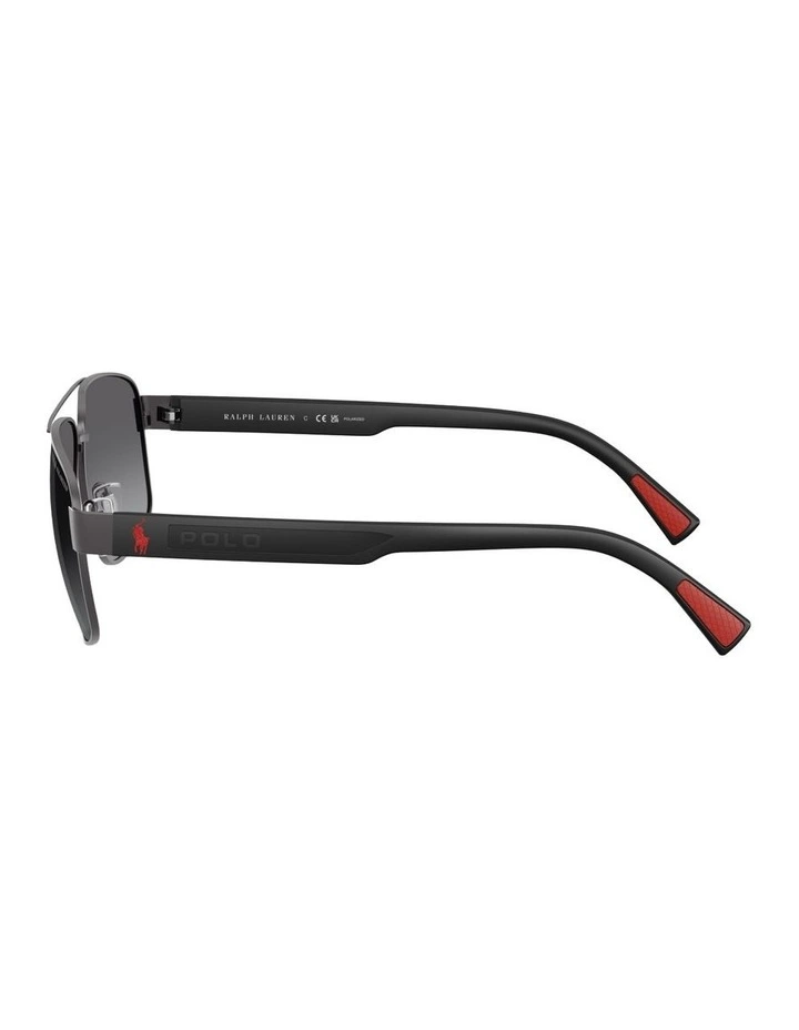 Metal Polarised Sunglasses in Grey image 3
