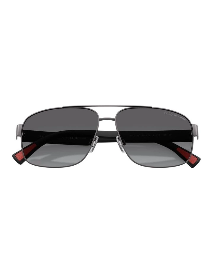 Metal Polarised Sunglasses in Grey image 4