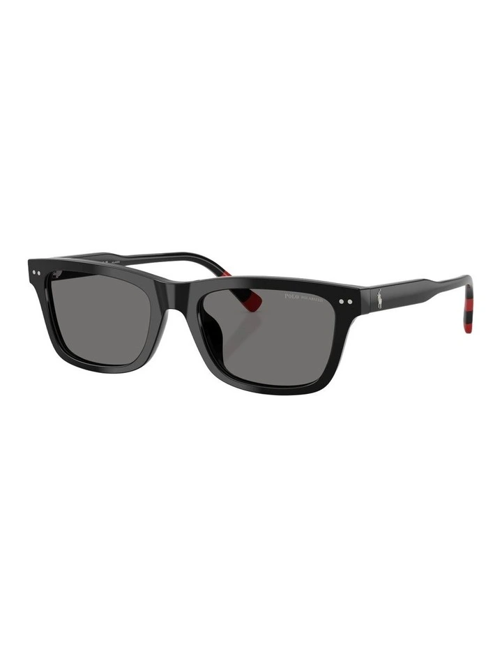 Acetate Polarised Sunglasses in Black image 1