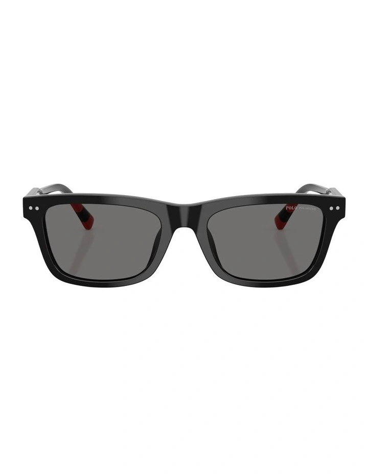 Acetate Polarised Sunglasses in Black image 2