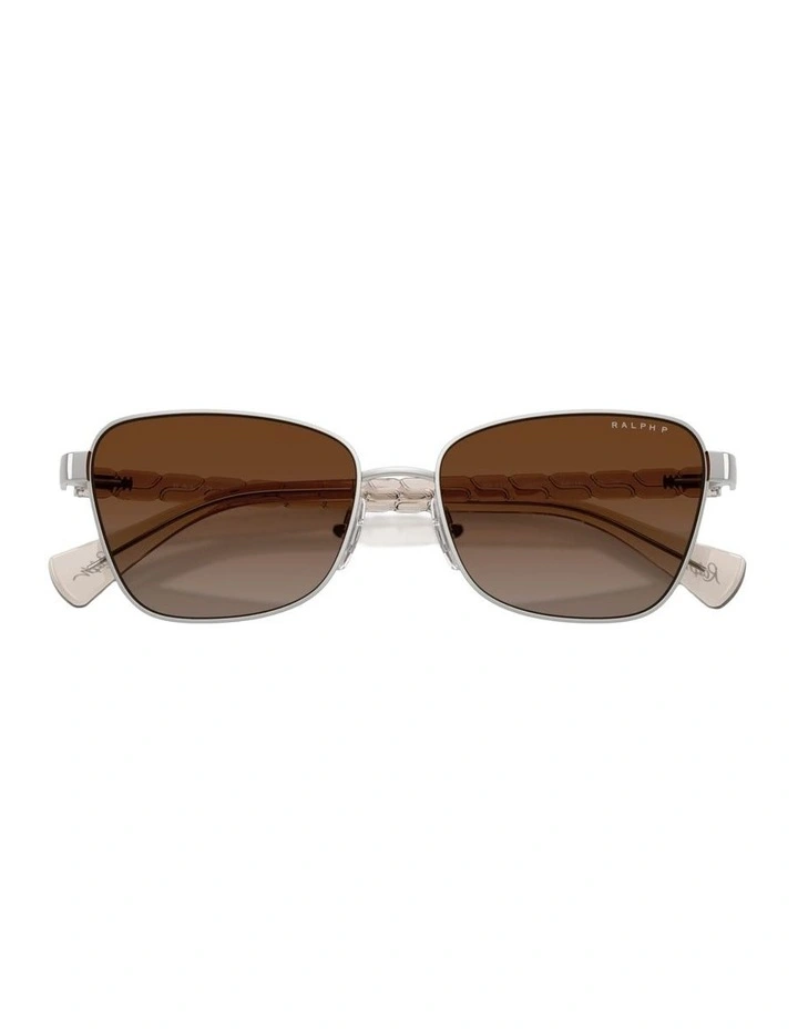 Metal Polarised Sunglasses in Silver image 3