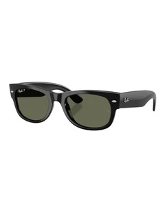 Mega Wayfarer II Propionate Polarised Sunglasses in Black