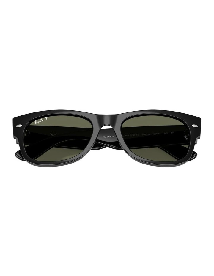 Mega Wayfarer II Propionate Polarised Sunglasses in Black image 4