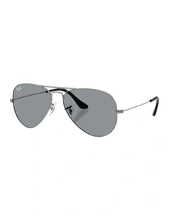 Aviator Classic Summer Capsule Metal Sunglasses in Grey