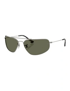 Metal Polarised Sunglasses in Grey RB3780