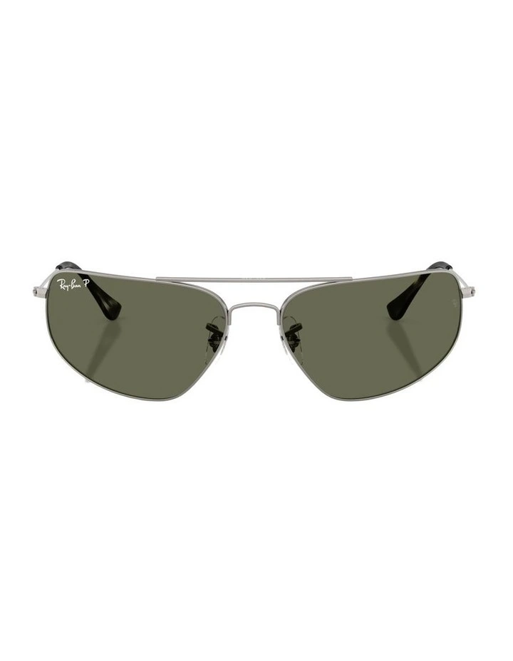 Metal Polarised Sunglasses in Grey RB3780 image 2