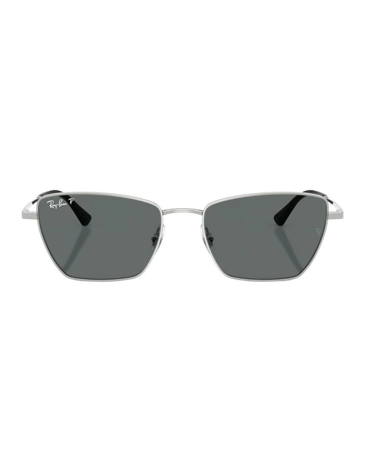 Drea Bio-Based Metal Polarised Sunglasses in Silver image 1