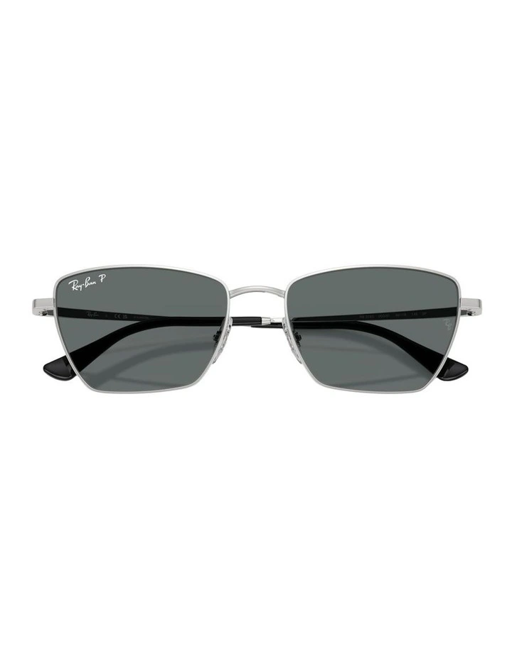 Drea Bio-Based Metal Polarised Sunglasses in Silver image 2