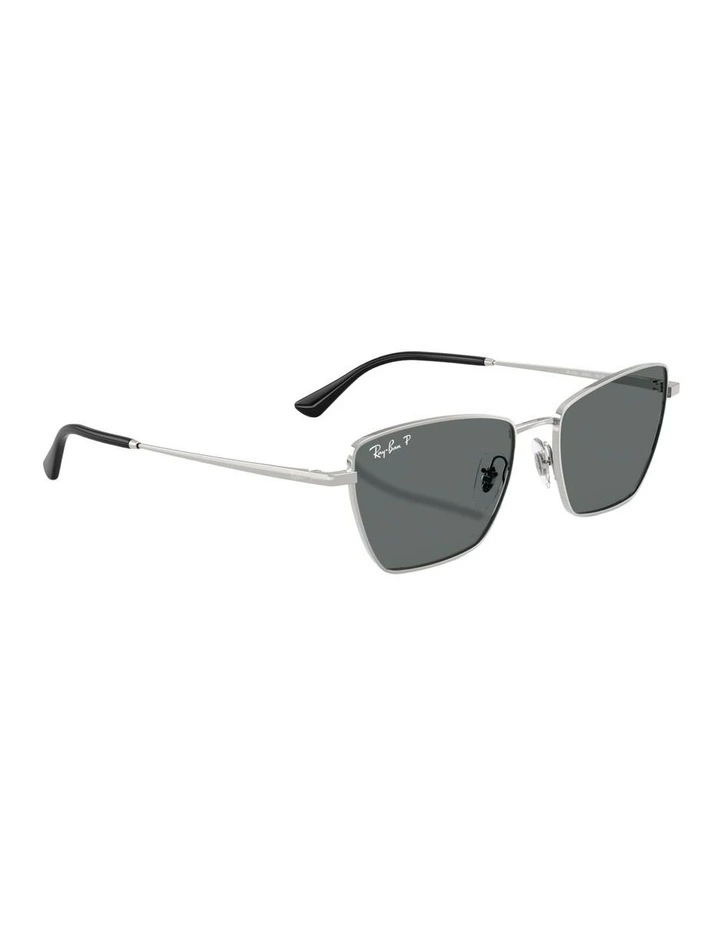 Drea Bio-Based Metal Polarised Sunglasses in Silver image 3