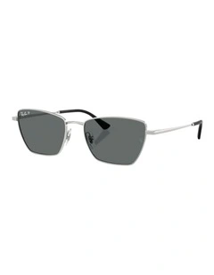 Drea Bio-Based Metal Polarised Sunglasses in Silver