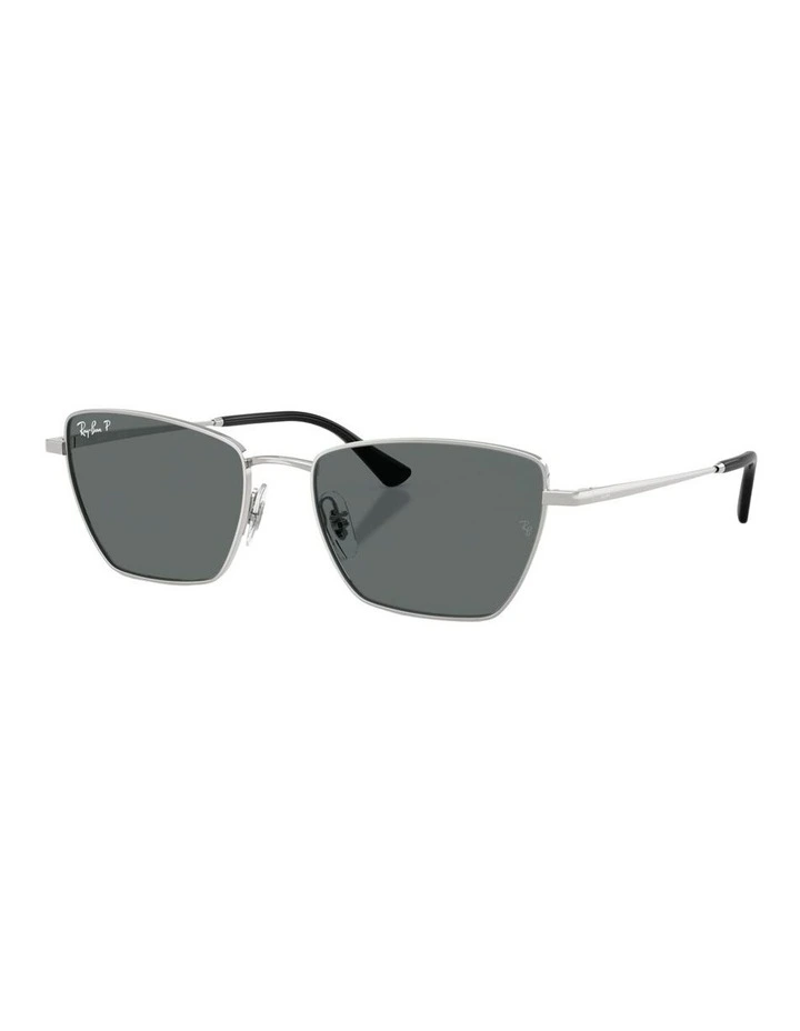 Drea Bio-Based Metal Polarised Sunglasses in Silver image 1