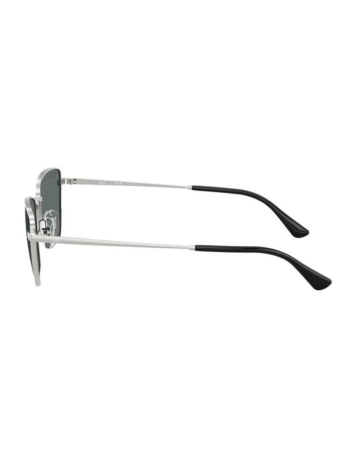 Drea Bio-Based Metal Polarised Sunglasses in Silver image 3