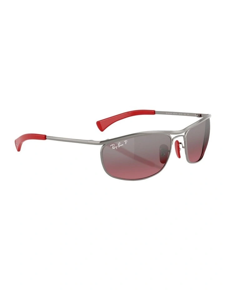 Scuderia Ferrari Collection Polarized + Lenses Metal Polarised Sunglasses in Grey RB3819M image 4